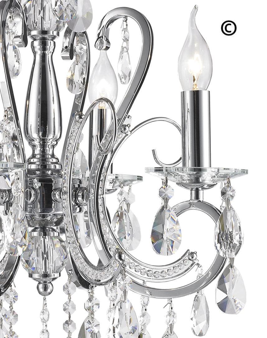 NewYork Princess 4 Arm Chandelier - W:42cm - Designer Chandelier 
