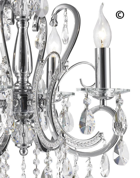 NewYork Princess 4 Arm Chandelier - W:42cm - Designer Chandelier 
