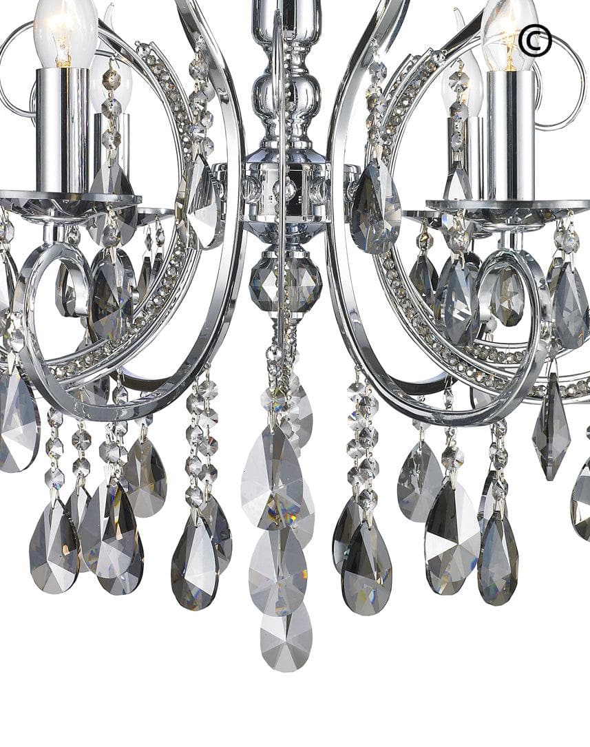 NewYork Princess 6 Arm Chandelier - SMOKE - W:62 - Designer Chandelier 