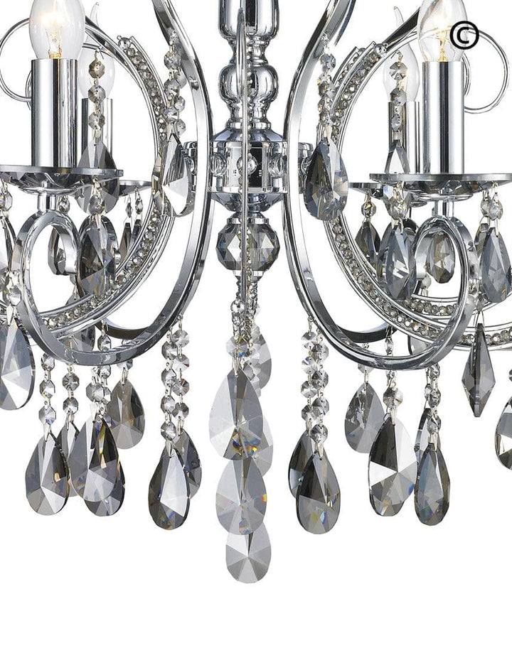 NewYork Princess 6 Arm Chandelier - SMOKE - W:62 - Designer Chandelier 
