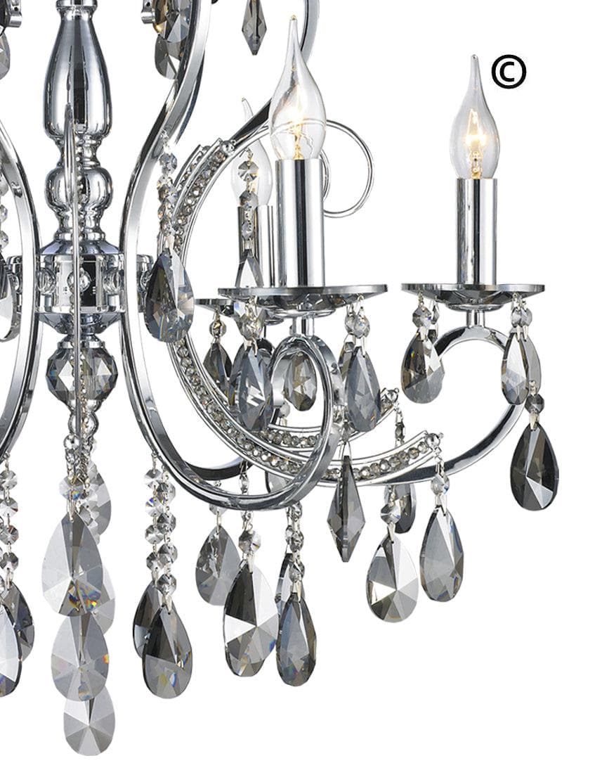 NewYork Princess 6 Arm Chandelier - SMOKE - W:62 - Designer Chandelier 