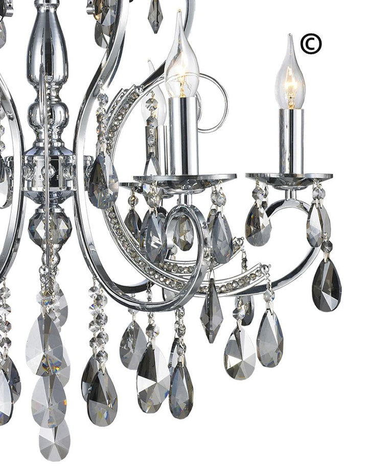 NewYork Princess 6 Arm Chandelier - SMOKE - W:62 - Designer Chandelier 