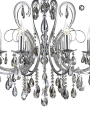 NewYork Princess 8 Arm Chandelier - SMOKE -  W:70 - Designer Chandelier 