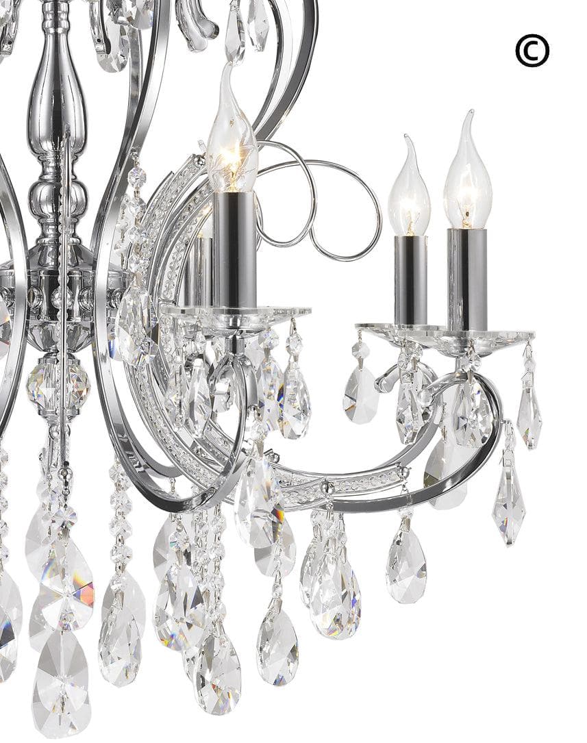 NewYork Princess 8 Arm Chandelier - W:70 - Designer Chandelier 