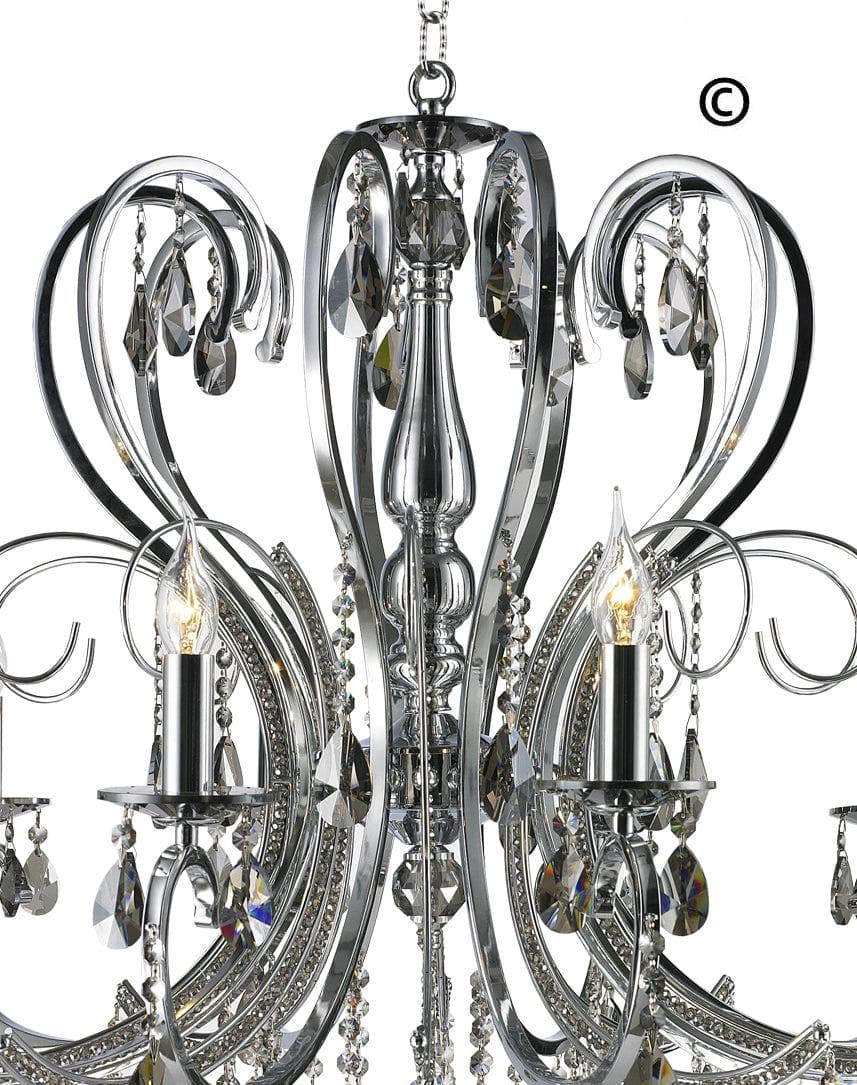 NewYork Princess 10 Arm Chandelier - SMOKE - W:90 - Designer Chandelier 