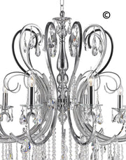 NewYork Princess 10 Arm Chandelier -  W:90 - Designer Chandelier 