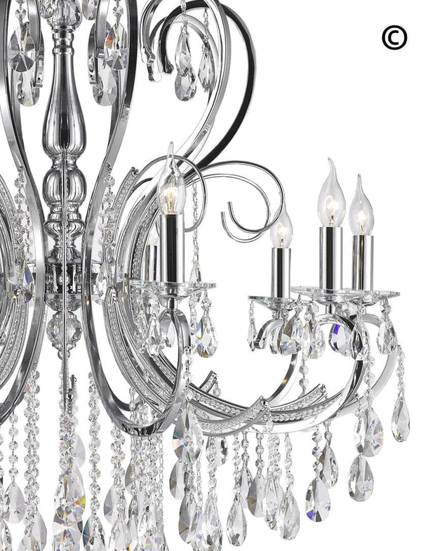 NewYork Princess 10 Arm Chandelier -  W:90 - Designer Chandelier 