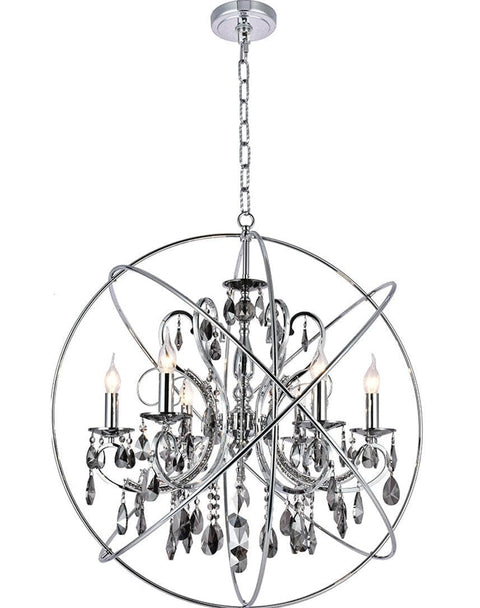 NewYork Princess ORB Outer - 6 Arm Chandelier - SMOKE - W:62