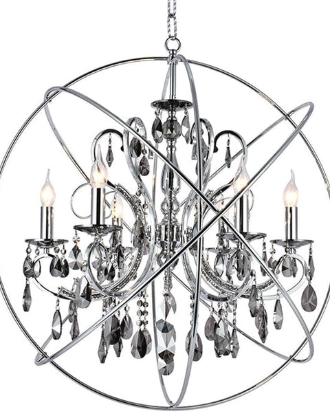 NewYork Princess ORB Outer - 6 Arm Chandelier - SMOKE - W:62