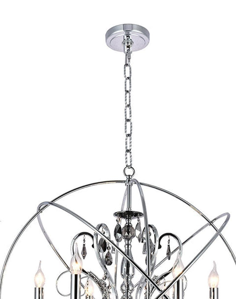 NewYork Princess ORB Outer - 6 Arm Chandelier - SMOKE - W:62