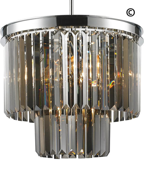 NewYork Oasis Chandelier- 2 Layer - Smoke Finish - W:40cm - Designer Chandelier 
