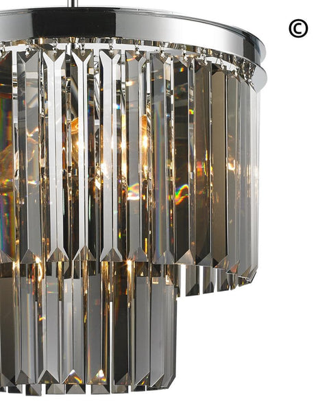 NewYork Oasis Chandelier- 2 Layer - Smoke Finish - W:40cm - Designer Chandelier 