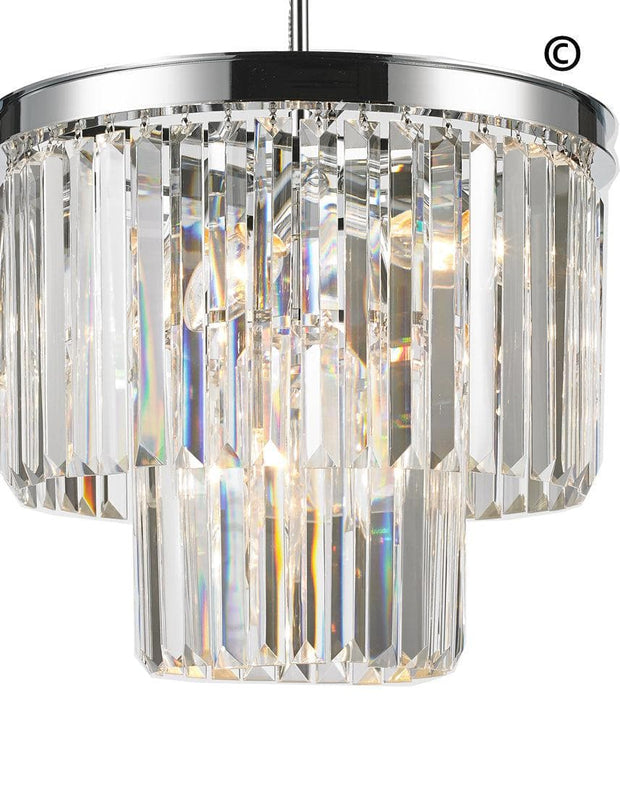 NewYork Oasis Chandelier- 2 Layer - Clear Finish - W:40cm - Designer Chandelier 