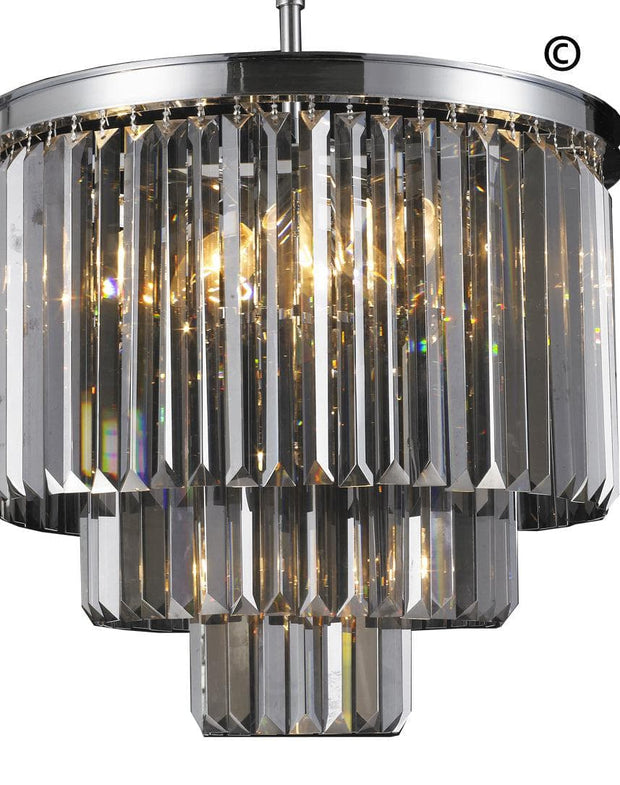 NewYork Oasis Chandelier- 3 Layer - Smoke Finish - W:50cm - Designer Chandelier 