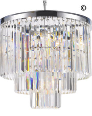 NewYork Oasis Chandelier- 3 Layer - Clear Finish - W:50cm - Designer Chandelier 