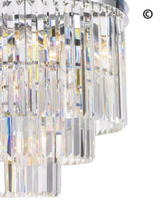 NewYork Oasis Chandelier- 3 Layer - Clear Finish - W:50cm - Designer Chandelier 