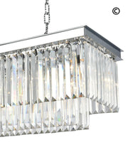 Oasis Bar Light Chandelier- Clear Finish - W:80cm - Designer Chandelier 