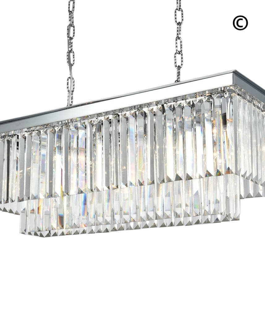 Oasis Bar Light Chandelier- Clear Finish - W:80cm - Designer Chandelier 