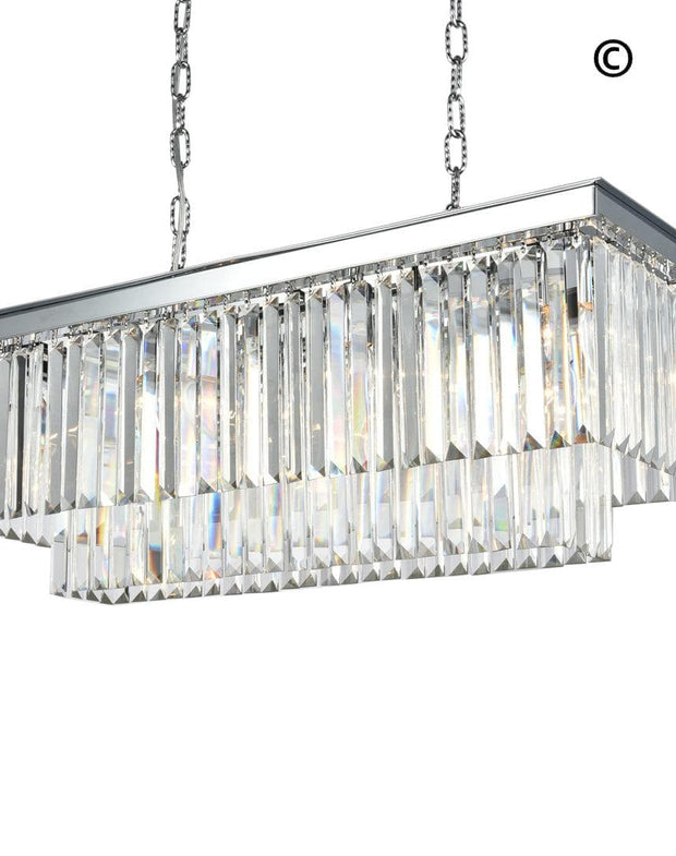 Oasis Bar Light Chandelier- Clear Finish - W:80cm - Designer Chandelier 