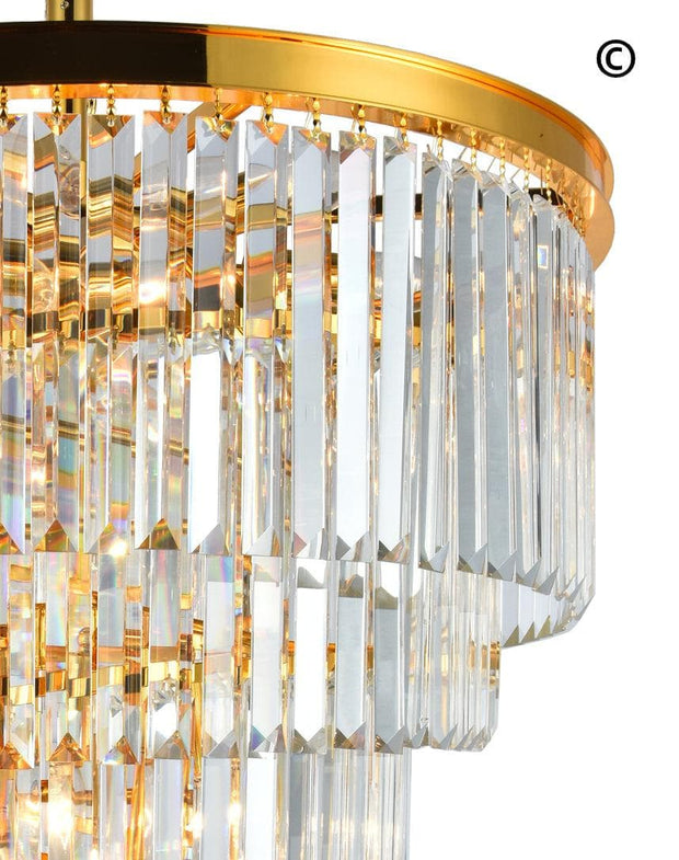 NewYork Oasis Spiral Chandelier - Gold - Width: 60cm - Designer Chandelier 