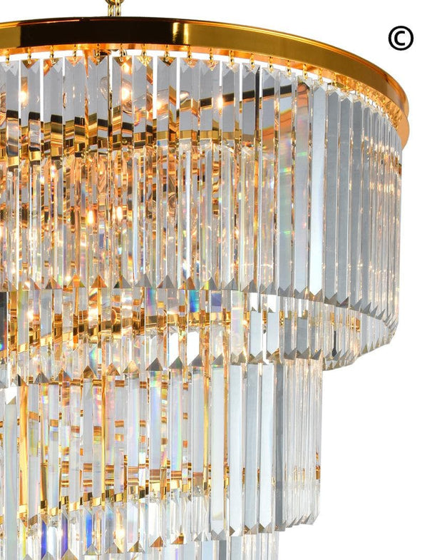 NewYork Oasis Spiral Chandelier - Gold - Width: 80cm - Designer Chandelier 