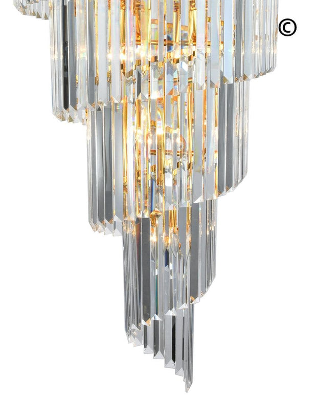 NewYork Oasis Spiral Chandelier - Gold - Width: 80cm - Designer Chandelier 