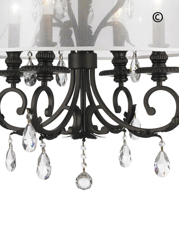 ARIA - Hampton 4 Arm Chandelier - Dark Bronze - Orb Outer Shade - Designer Chandelier 