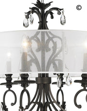 ARIA - Hampton 6 Arm Chandelier - Dark Bronze - Orb Outer Shade - Designer Chandelier 