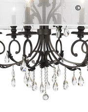 ARIA - Hampton 6 Arm Chandelier - Dark Bronze - Orb Outer Shade - Designer Chandelier 