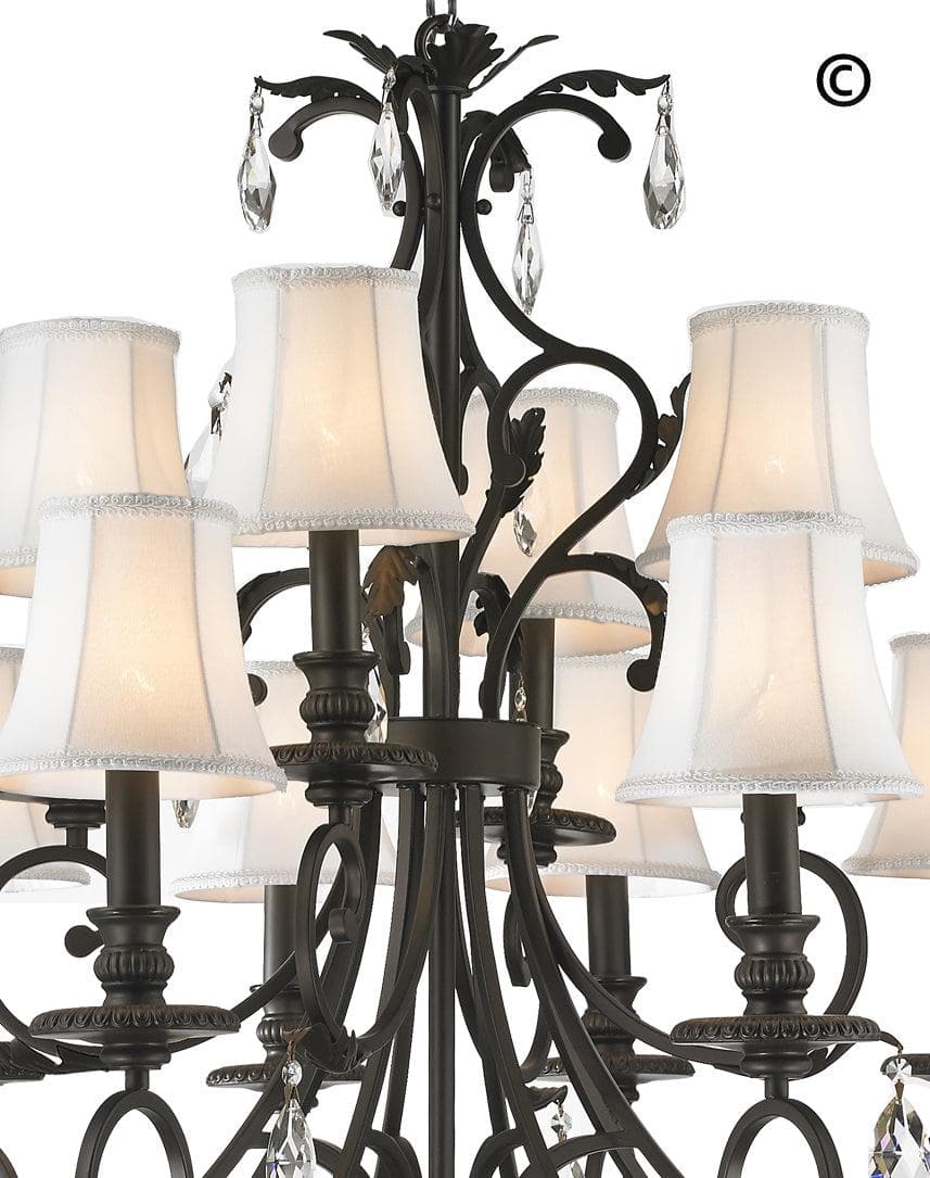 ARIA - Hampton 12 Arm Chandelier - Dark Bronze - Designer Chandelier 