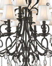 ARIA - Hampton 12 Arm Chandelier - Dark Bronze - Designer Chandelier 