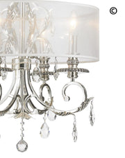 ARIA - Hampton 4 Arm Chandelier - Silver Plated - Orb Outer Shade - Designer Chandelier 
