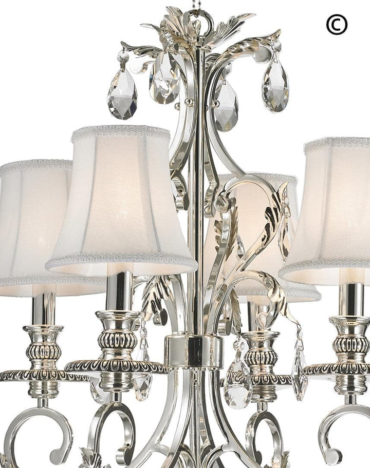 ARIA - Hampton 4 Arm Chandelier - Silver Plated - Designer Chandelier 