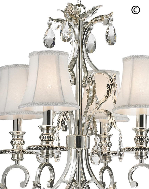 ARIA - Hampton 4 Arm Chandelier - Silver Plated - Designer Chandelier 