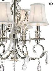 ARIA - Hampton 4 Arm Chandelier - Silver Plated - Designer Chandelier 