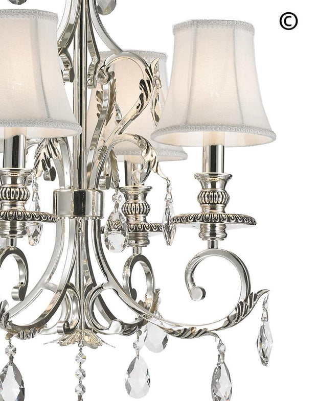 ARIA - Hampton 4 Arm Chandelier - Silver Plated - Designer Chandelier 
