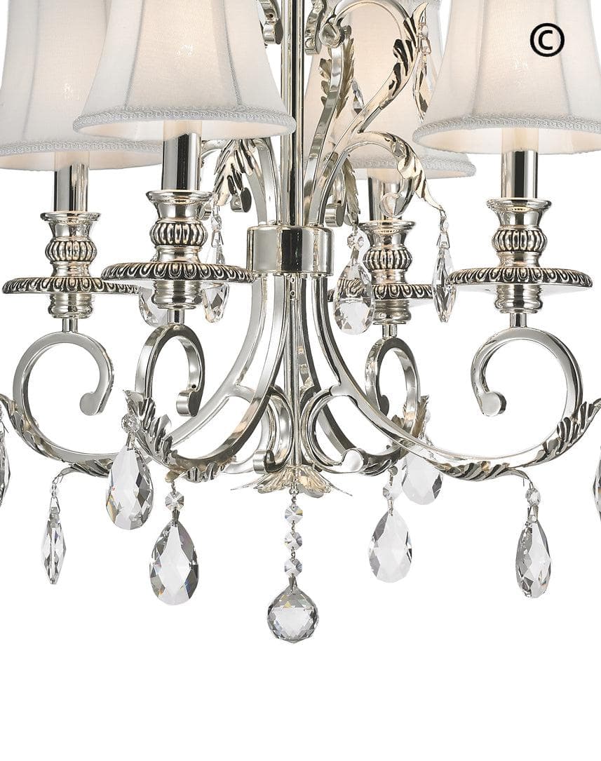 ARIA - Hampton 4 Arm Chandelier - Silver Plated - Designer Chandelier 