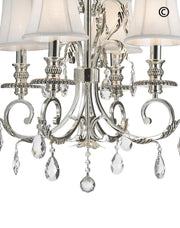 ARIA - Hampton 4 Arm Chandelier - Silver Plated - Designer Chandelier 