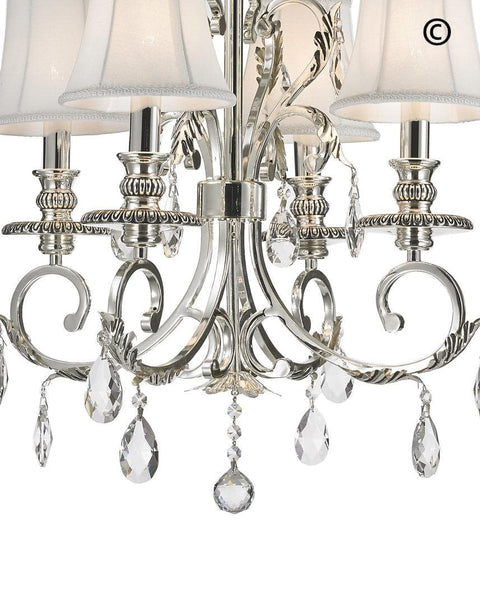 ARIA - Hampton 4 Arm Chandelier - Silver Plated - Designer Chandelier 