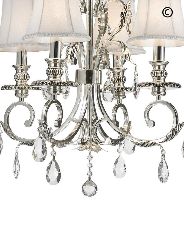 ARIA - Hampton 4 Arm Chandelier - Silver Plated - Designer Chandelier 