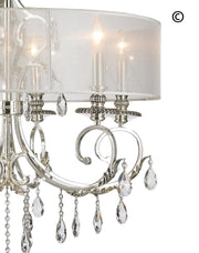 ARIA - Hampton 6 Arm Chandelier - Silver Plated - Orb Outer Shade - Designer Chandelier 