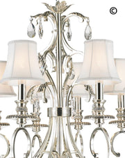 ARIA - Hampton 8 Arm Chandelier - Silver Plated - Designer Chandelier 