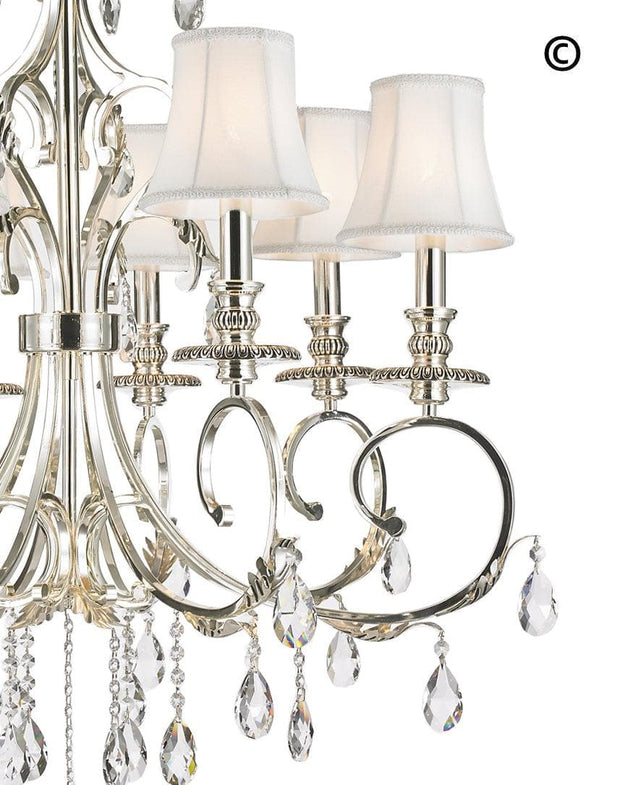 ARIA - Hampton 8 Arm Chandelier - Silver Plated - Designer Chandelier 