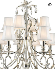 ARIA - Hampton 12 Arm Chandelier - Silver Plated - Designer Chandelier 