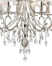 ARIA - Hampton 12 Arm Chandelier - Silver Plated - Designer Chandelier 