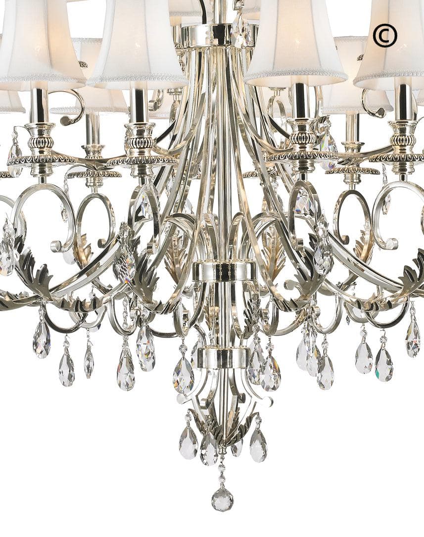 ARIA - Hampton 18 Arm Chandelier - Silver Plated - Designer Chandelier 