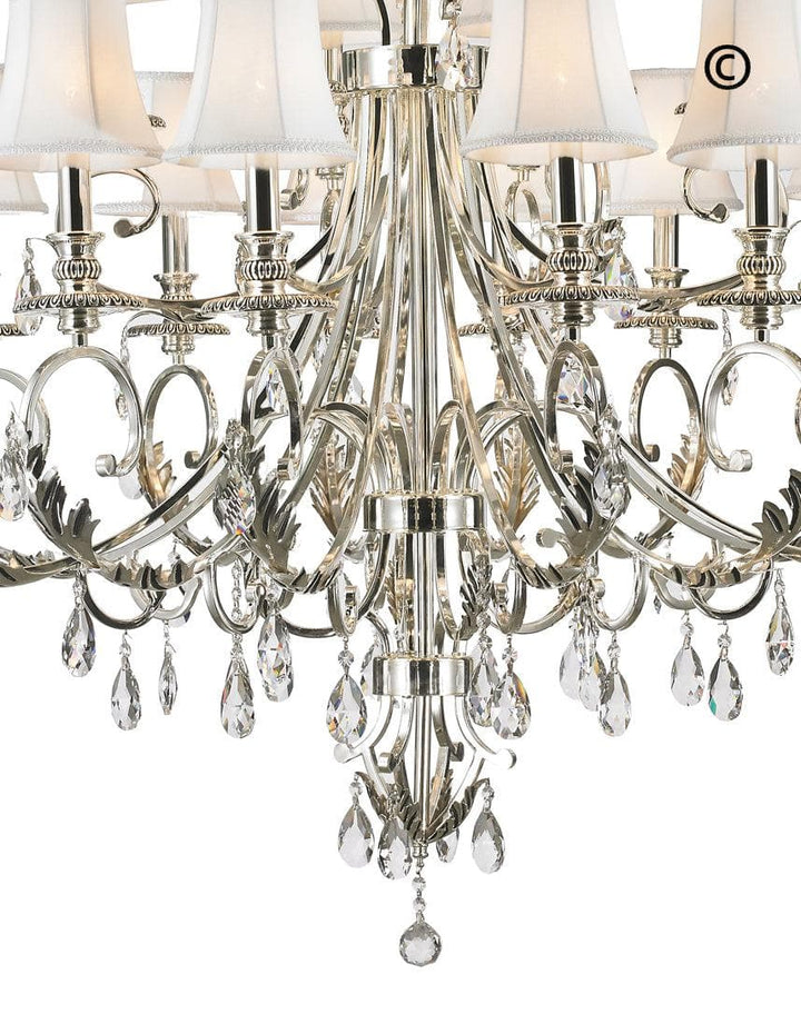 ARIA - Hampton 18 Arm Chandelier - Silver Plated - Designer Chandelier 