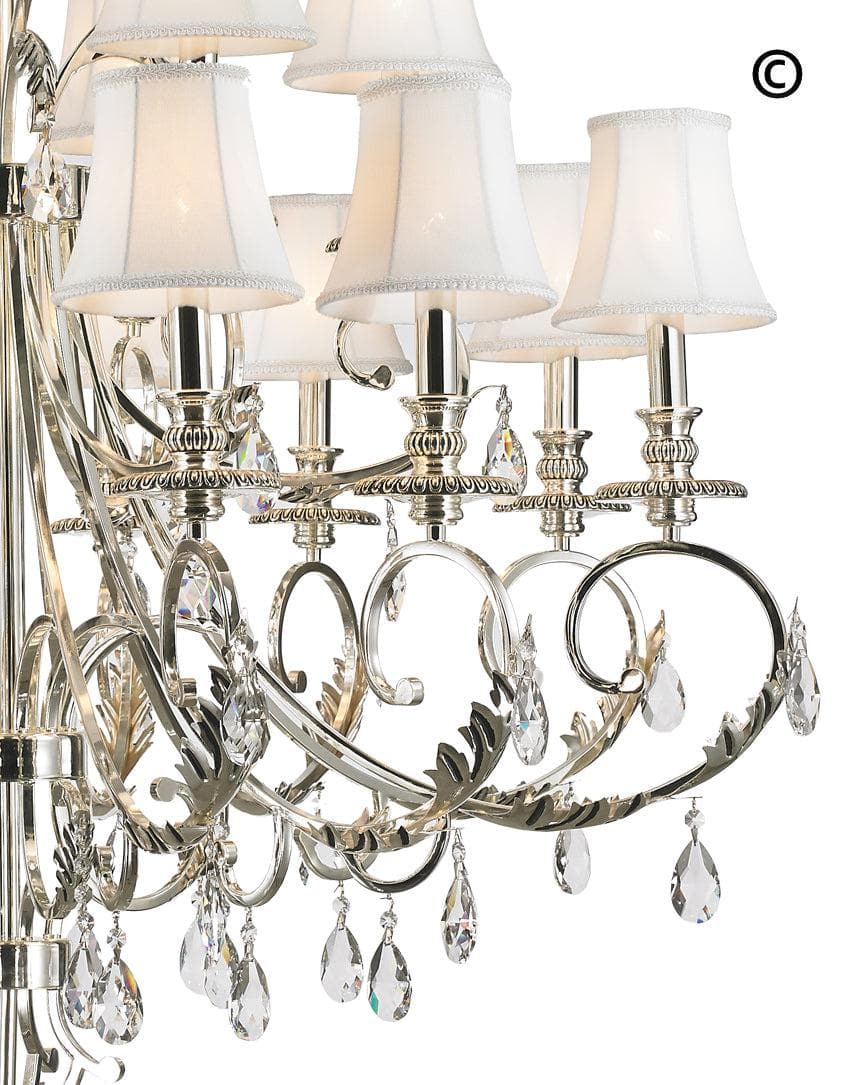 ARIA - Hampton 18 Arm Chandelier - Silver Plated - Designer Chandelier 