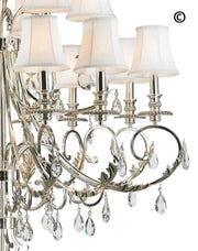 ARIA - Hampton 18 Arm Chandelier - Silver Plated - Designer Chandelier 