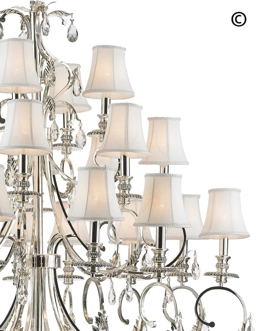 ARIA - Hampton 24 Arm Chandelier - Silver Plated - Designer Chandelier 